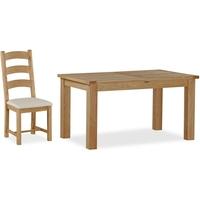 Global Home Cheltenham Oak Dining Set - Compact Butterfly Extending with 6 Chairs