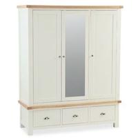 Global Home Oxford Painted Wardrobe - Triple Mirrored