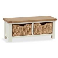Global Home Oxford Painted Bench - Small with Basket