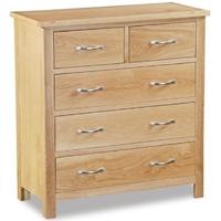 Global Home Burlington Oak Chest of Drawer - 2 Over 3 Drawer