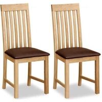 global home burlington oak dining chair vertical slatted pair