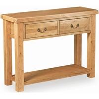 global home vintage oak console table