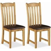 Global Home Salisbury Oak Dining Chair with Faux Leather Seat (Pair)
