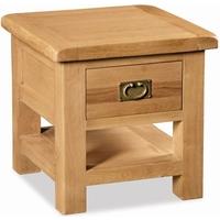 global home salisbury oak lamp table with drawer