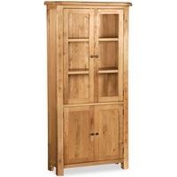 global home vintage oak display cabinet