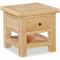 Global Home York Oak Lamp Table with Drawer