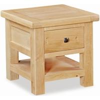 global home york oak lamp table with drawer