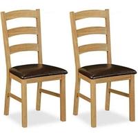 global home salisbury lite oak ladder dining chair pair