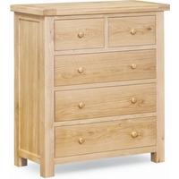 Global Home York Oak Chest of Drawer - 2 Over 3 Drawer