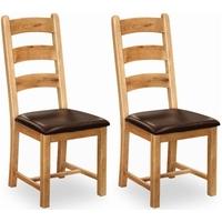 Global Home Vintage Oak Dining Chair (Pair)