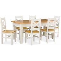 Global Home Cuisine Painted Dining Set - Small Extending with 6 Chairs