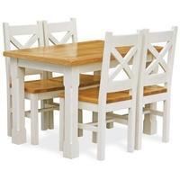 Global Home Cuisine Painted Dining Set - 120cm with 4 Chairs