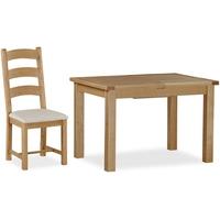 Global Home Cheltenham Oak Dining Set - Small Butterfly Extending with 6 Chairs