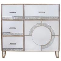 Glasgow Antique Mirrored 4 Drawer 1 Door Cabinet