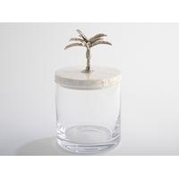 Glass Jar with Palm Tree Lid