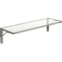 Glass Shelf with Silver Frame and Brackets (Set of 2)