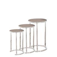 Glaston Set of 3 Nesting Tables, Brown