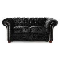 Glitz Chesterfield 2 Seater Fabric Sofa Ebony