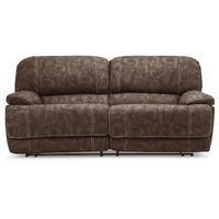 Gloucester Manual Suede 3 Seater Reclining Sofa Brown