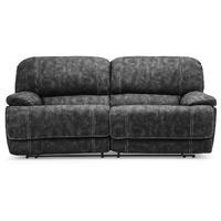 Gloucester Electric Suede 2 Seater Reclining Sofa Charcoal