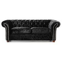 glitz chesterfield 3 seater fabric sofa ebony