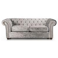 Glitz Chesterfield 3 Seater Fabric Sofa Pewter