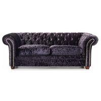 Glitz Chesterfield 3 Seater Fabric Sofa Grape