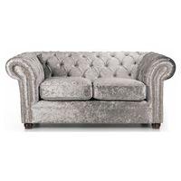 Glitz Chesterfield 2 Seater Fabric Sofa Pewter