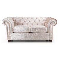 Glitz Chesterfield 2 Seater Fabric Sofa Oyster