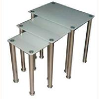 glass nesting tables in frosted glass