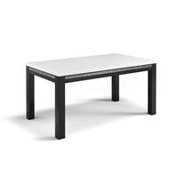 Gloria Dining Table In Black And White High Gloss With Crystals