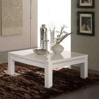 gloria coffee table square in white gloss with crystal details