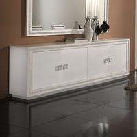Gloria Sideboard In White High Gloss With Crystal Details
