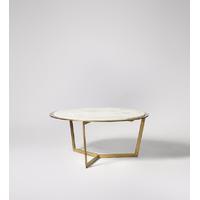 Globe coffee table in iron & white marble