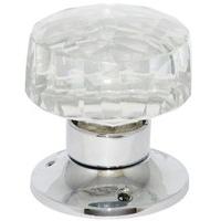 Glass Mortice Knob Set 60mm Chrome Plated