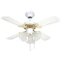 Global 36" Rio White & Brass Ceiling Fans