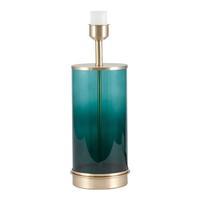 Glass & Metal Table Lamp Base, Teal/Champagne