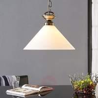 Glass pendant lamp Otis, antique brass