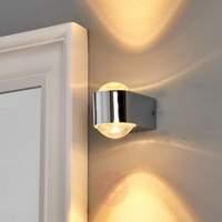 glossy chrome wall light josina with leds ip44