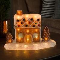 Glowing gingerbread house with LEDs