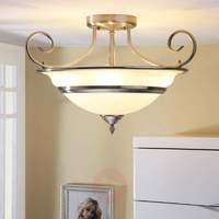 Glass ceiling light Annais, satin nickel finish