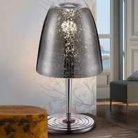 glass with chrome finish quasar table lamp