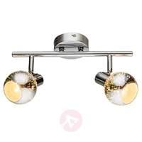 Glass with 3D effect - 2-bulb ceiling light Nian
