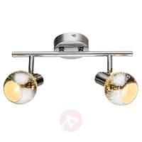 glass with 3d effect 2 bulb ceiling light nian