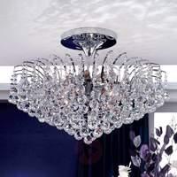 Glittery ceiling light Lennarda, chrome-plated