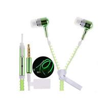 Glow In The Dark Zipper Earphones Earbuds Headphones Headsets with Universal 3.5mm Stereo Jack Mic for Samsung S4/S5