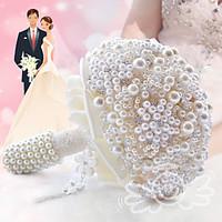 glamorous pearl wedding bouquet jewelry cream bridal flower