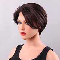 Glamour Short Smooth Straight Brown Fairy Wig Lace Front Human Hair Makes You Outstanding