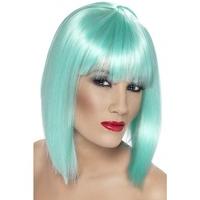 glam wig neon aqua