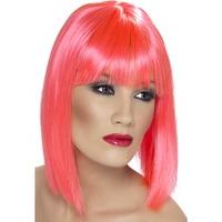 glam wig neon pink
